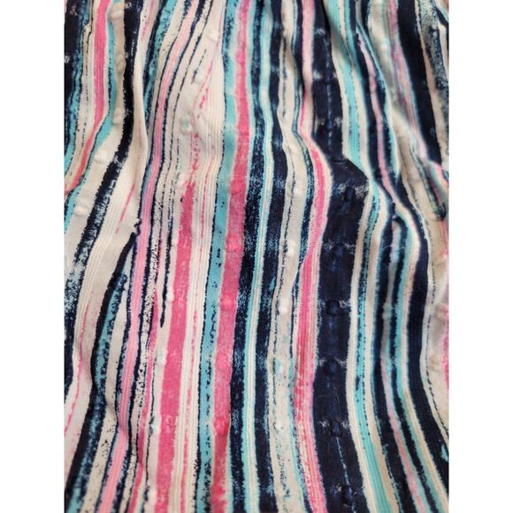 Lane Bryant Blue Pink Striped Surplice Textured Faux Wrap Top Women's Size 26/28 - Picture 11 of 11